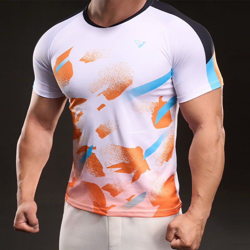 Casual T-shirt Men's Running Fitness Exercise Ice Silk Quick-drying