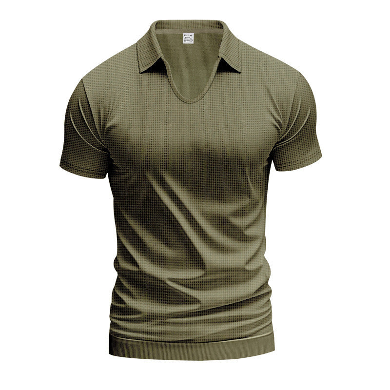 Men's Simplicity Casual V-neck Design Loose Trendy Short Sleeve