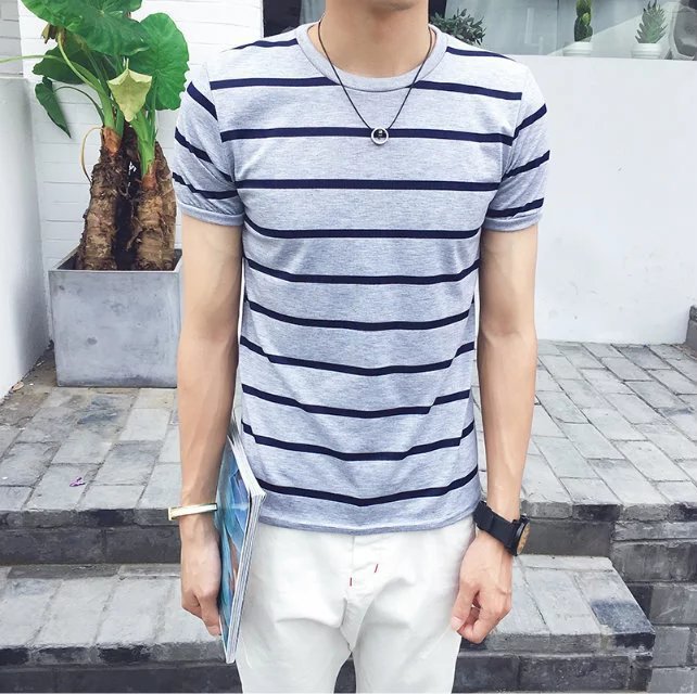 Casual striped men's t-shirt