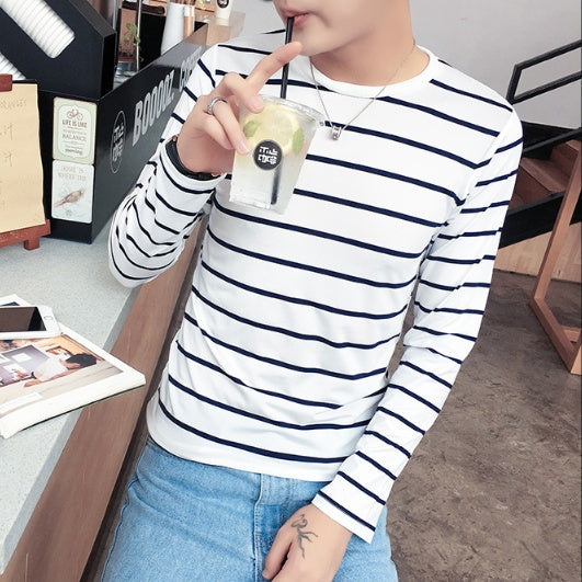 Black White Striped T-shirt Unisex Loose Oversize Extra Long Sleeve