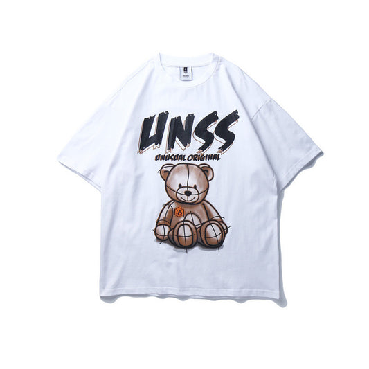 European and American Original Fashion Brand Hip-hop Bear Loose Hiphop T-shirt