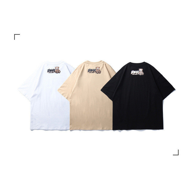 European and American Original Fashion Brand Hip-hop Bear Loose Hiphop T-shirt