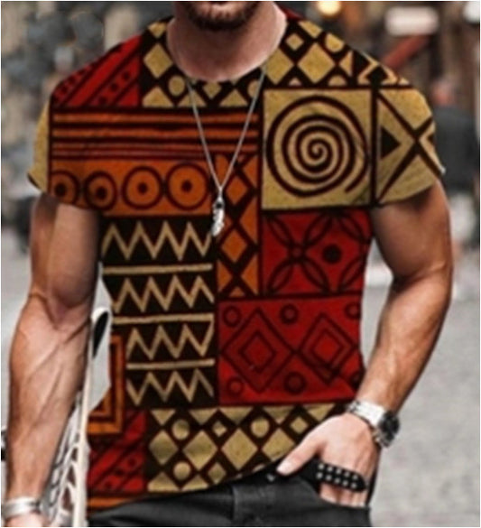 New Personality Pattern Digital Printing Men's T Shirt