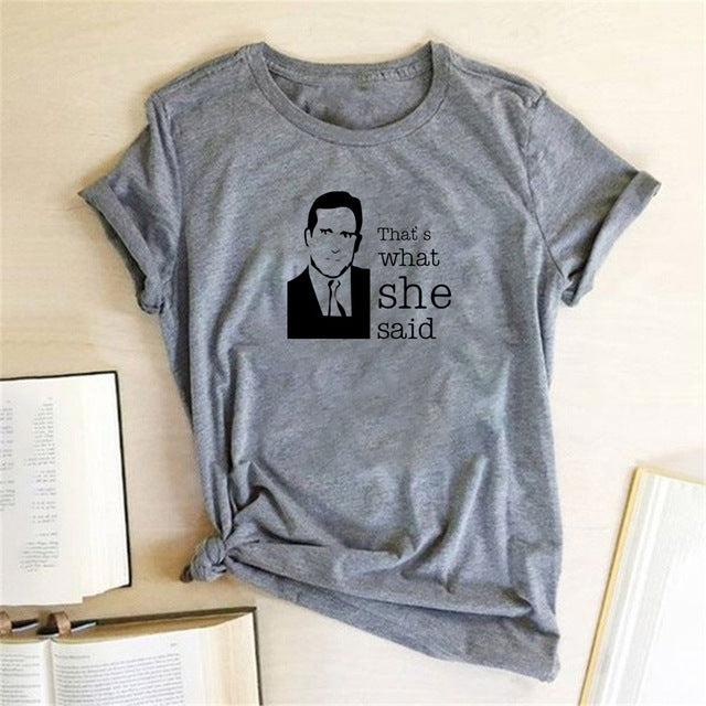 The Office T Shirt, That's What She Said Short Sleeve T-Shirt Top