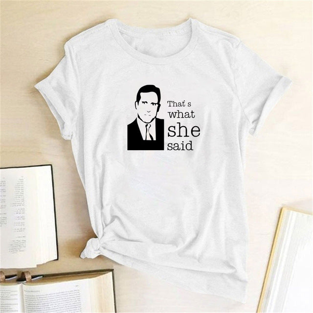 The Office T Shirt, That's What She Said Short Sleeve T-Shirt Top