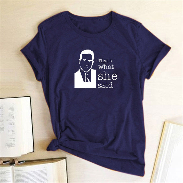 The Office T Shirt, That's What She Said Short Sleeve T-Shirt Top