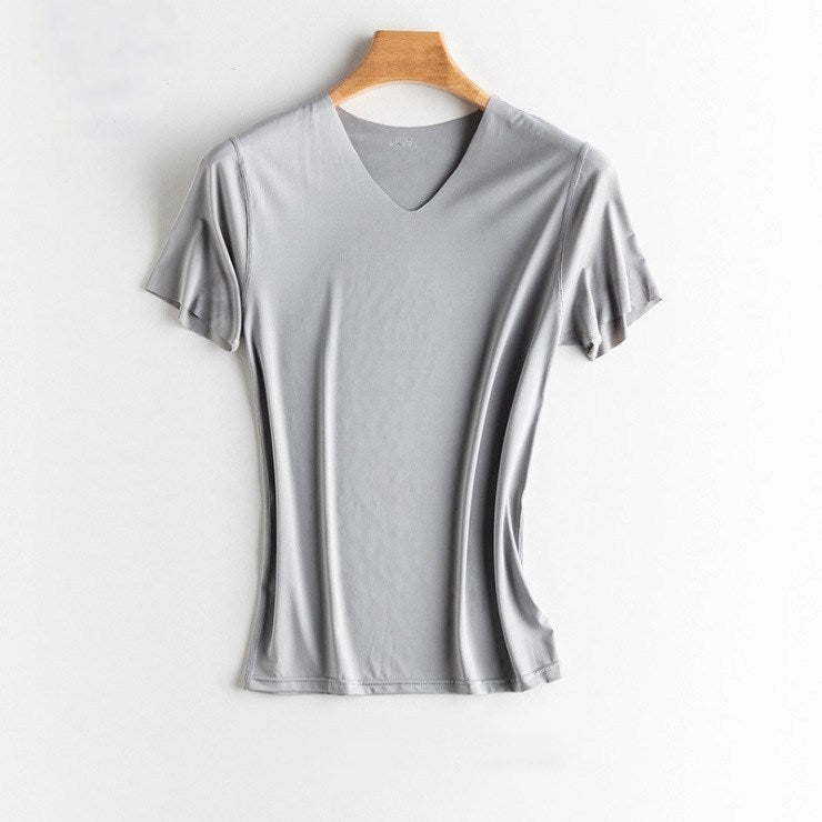 Ice Silk Seamless T-shirt Men's Short Sleeve
