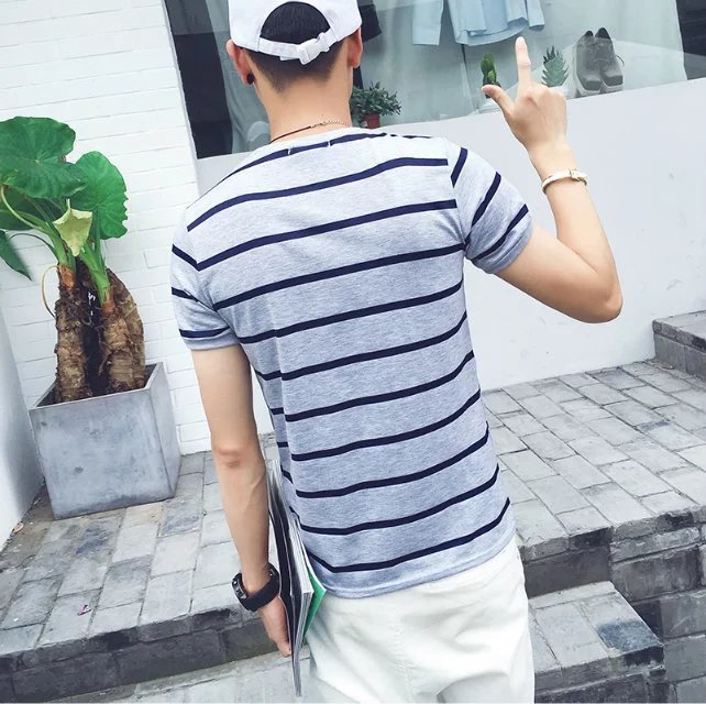 Casual striped men's t-shirt