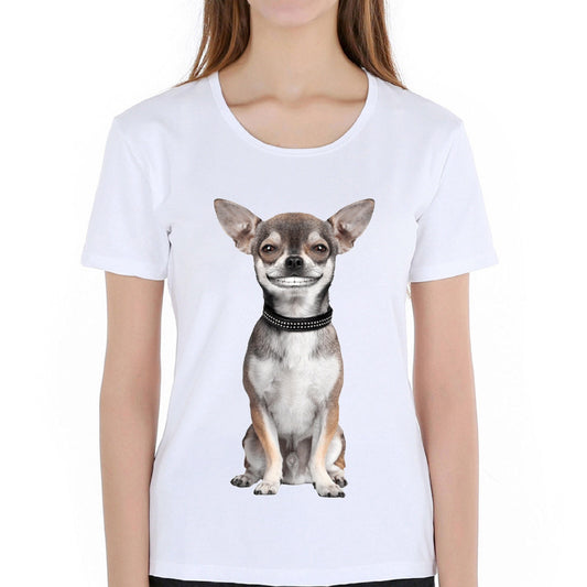 Printed dog large size women's clothing