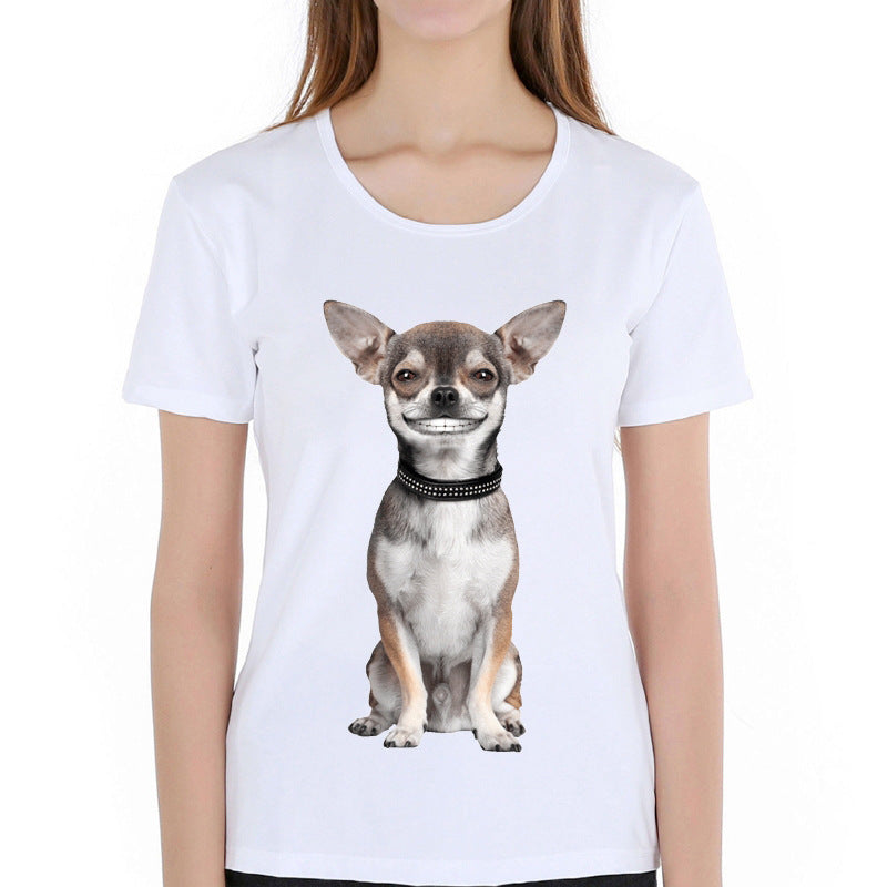 Printed dog large size women's clothing
