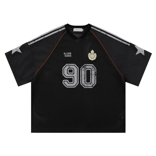 Graffiti Star Badge-style Loose Short-sleeved T-shirt For Men