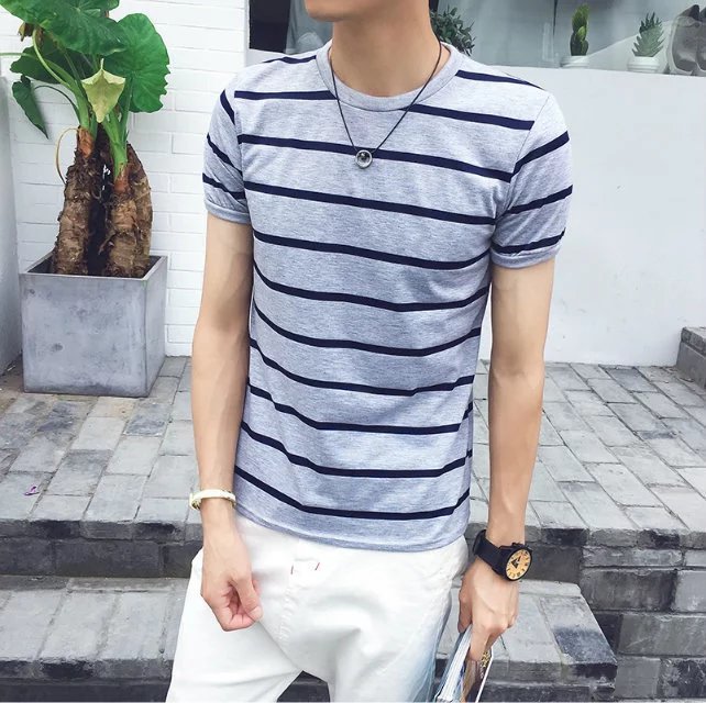 Casual striped men's t-shirt
