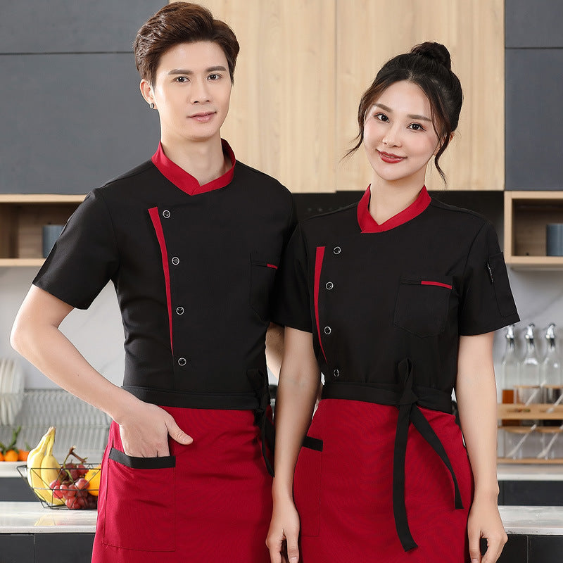 Hotel Chef Clothes Short Sleeve Men's Restaurant Cake Shop