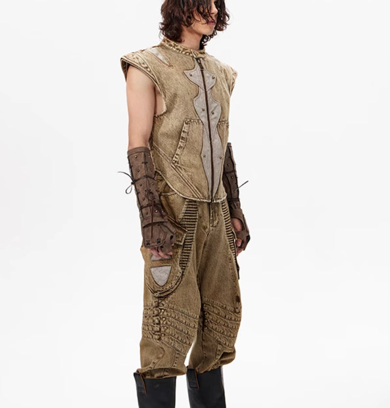 Summer Dark Knight Original Niche Pleated Vest