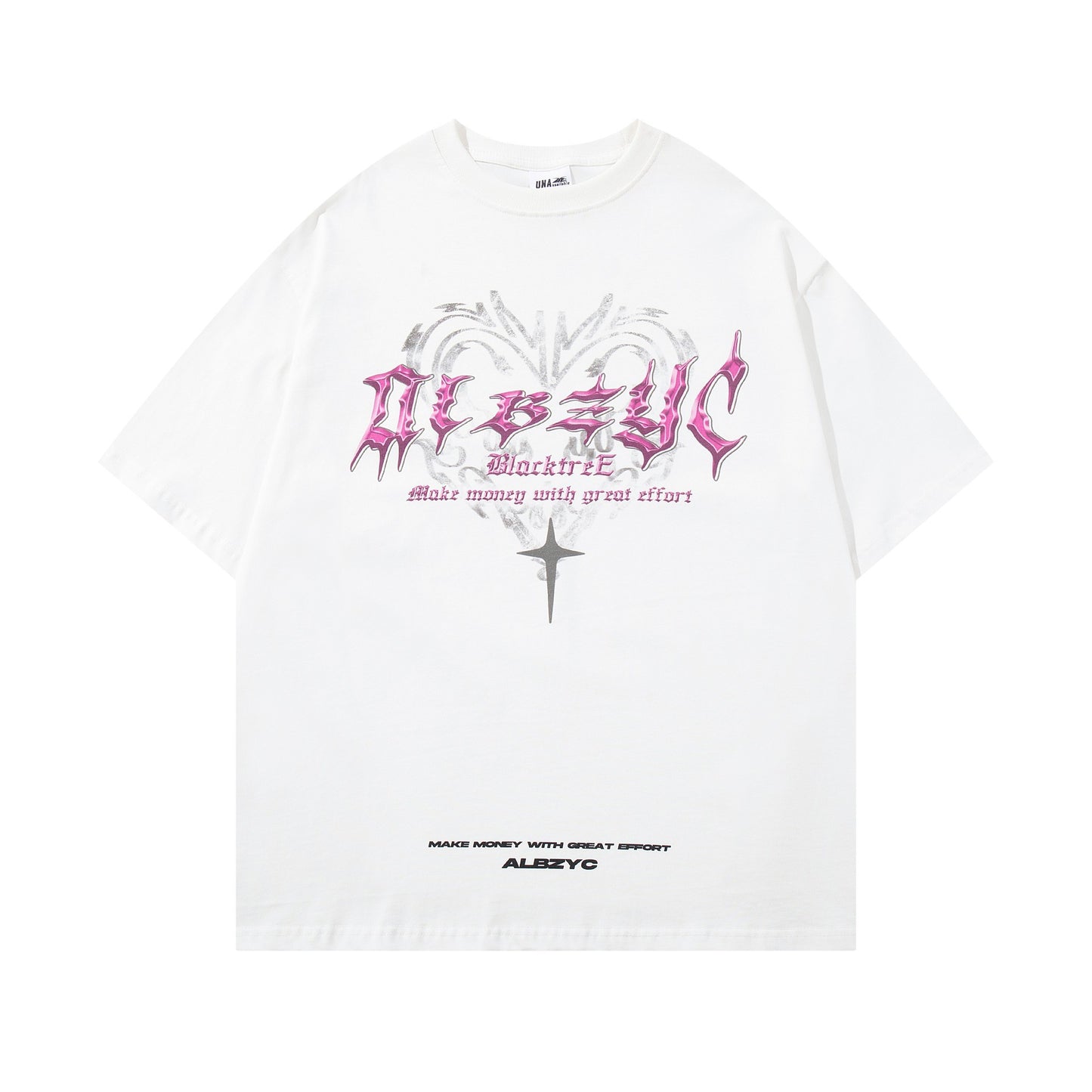 Retro Design Printed Round Neck Short Sleeve T-shirt