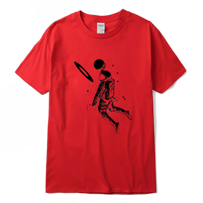 New Short Sleeve Top T-Shirt Spaceman Print
