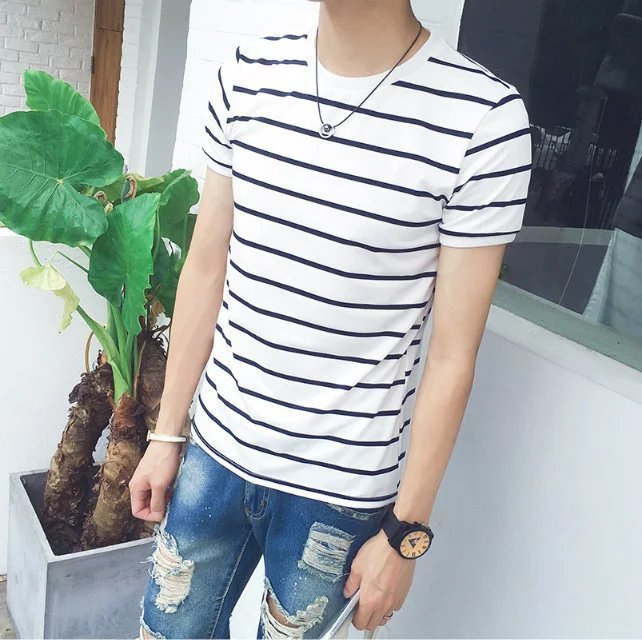 Casual striped men's t-shirt