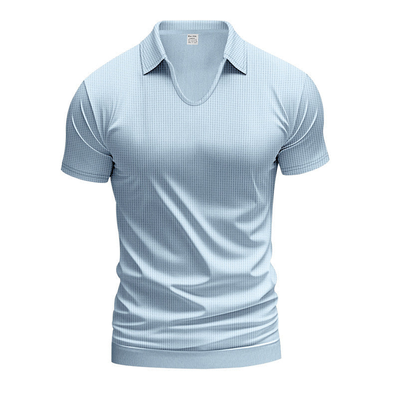 Men's Simplicity Casual V-neck Design Loose Trendy Short Sleeve