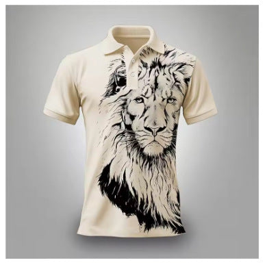 Summer Lion Printing Business Casual T-shirt