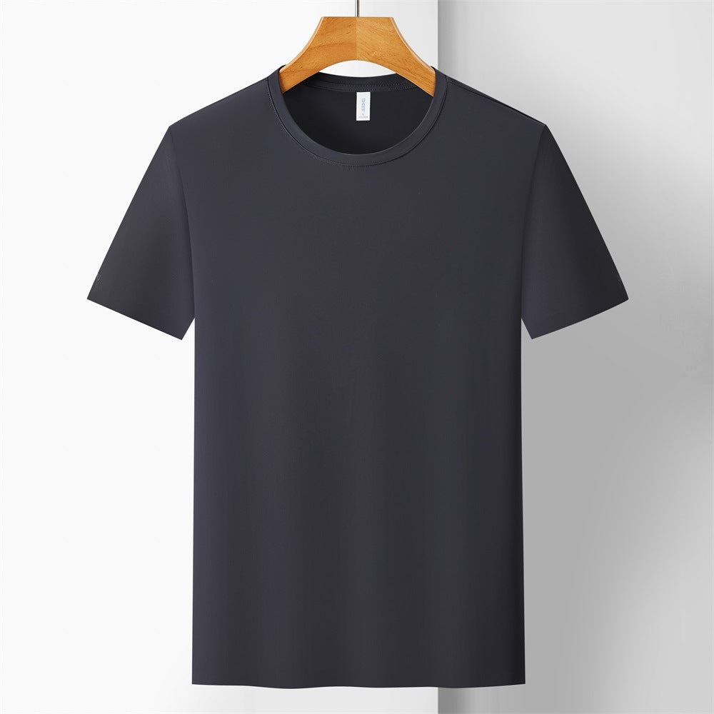 Ice Silk Quick-drying T-shirt Antibacterial Anti-UV Solid Color Short Sleeve Casual