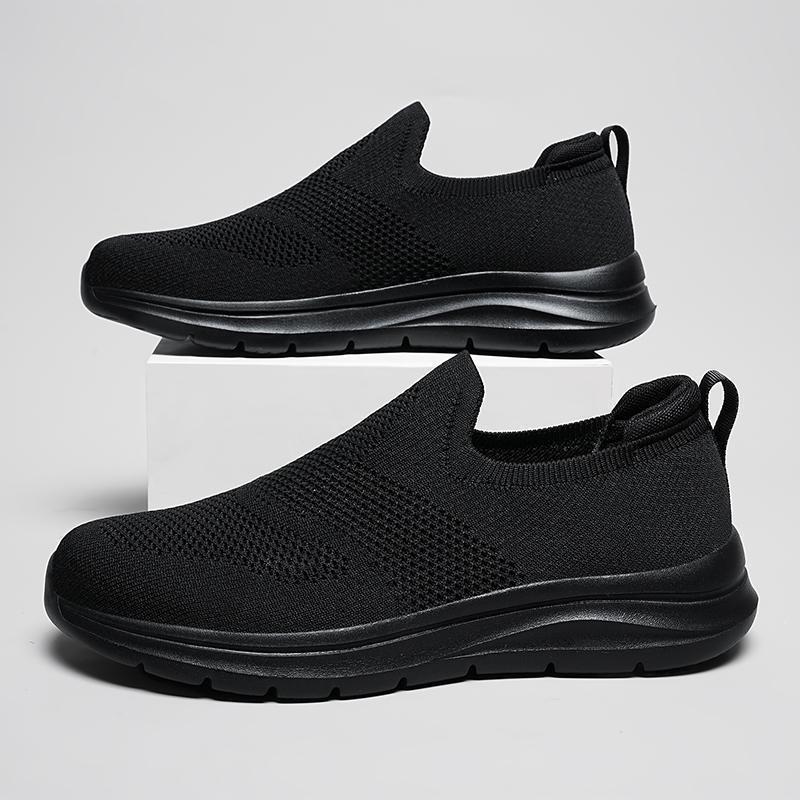 Sports Men's Extra Large Size Slip-on Mesh Flying Woven Light Casual Shoes