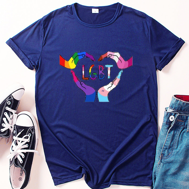 Men And Women Letter Print Casual Short-sleeved Tops