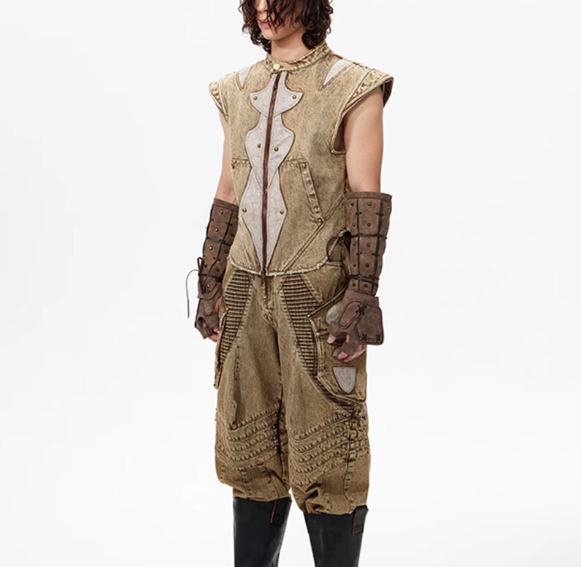 Summer Dark Knight Original Niche Pleated Vest