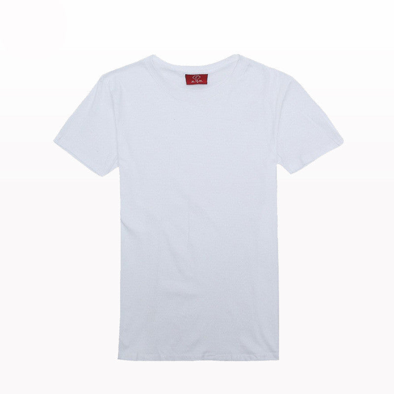 White cotton round neck T-shirt