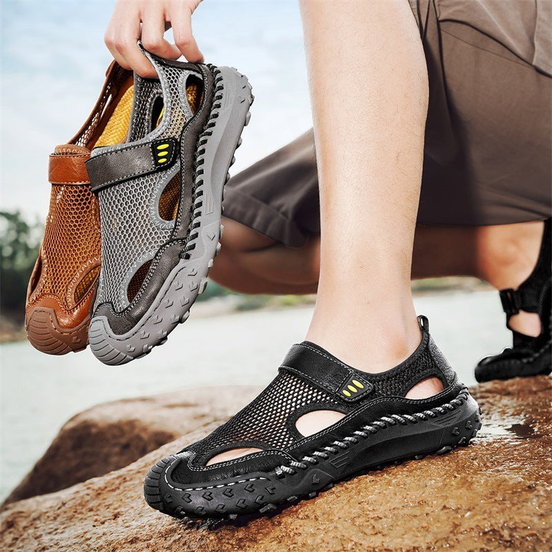 Summer Outdoor Casual Hollow Mesh Surface Breathable Men's Sandals
