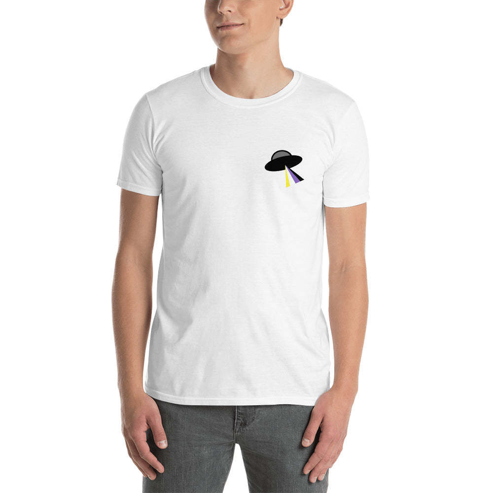 Non Binary Flying Saucer Short Sleeved Men's And Women's T-shirt