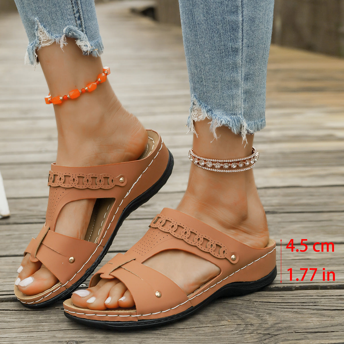 Slope Heel Plus Personalized Roman Style Slippers