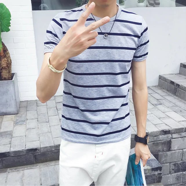 Casual striped men's t-shirt