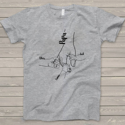 Big Dad With Two Hands Insists On Children's Two-hand T-shirt
