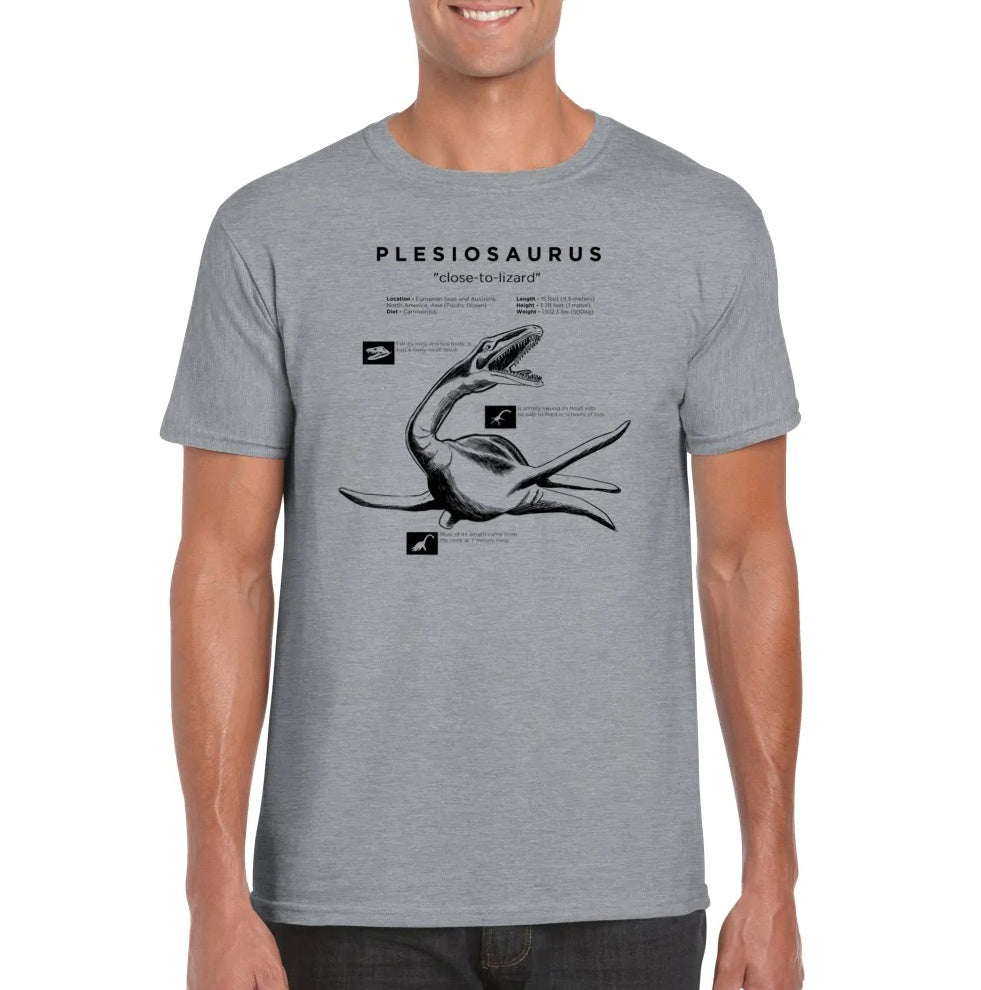 Serpentine Prehistoric Reptile Silhouette Short-sleeved Fabrics