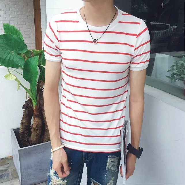 Casual striped men's t-shirt