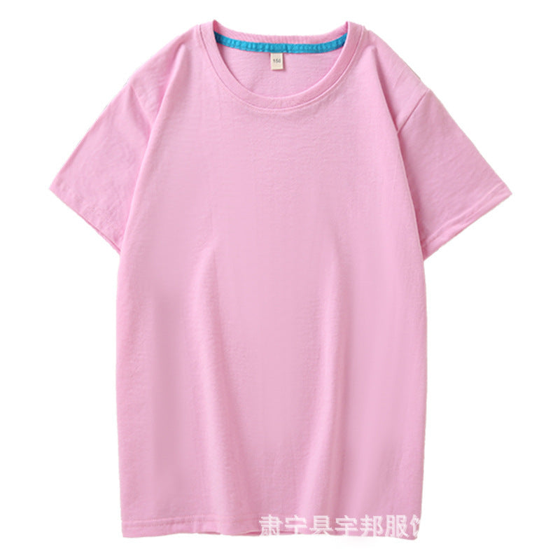 Children's T Combed Cotton Blank Solid Color Loose Round Neck Short Sleeve