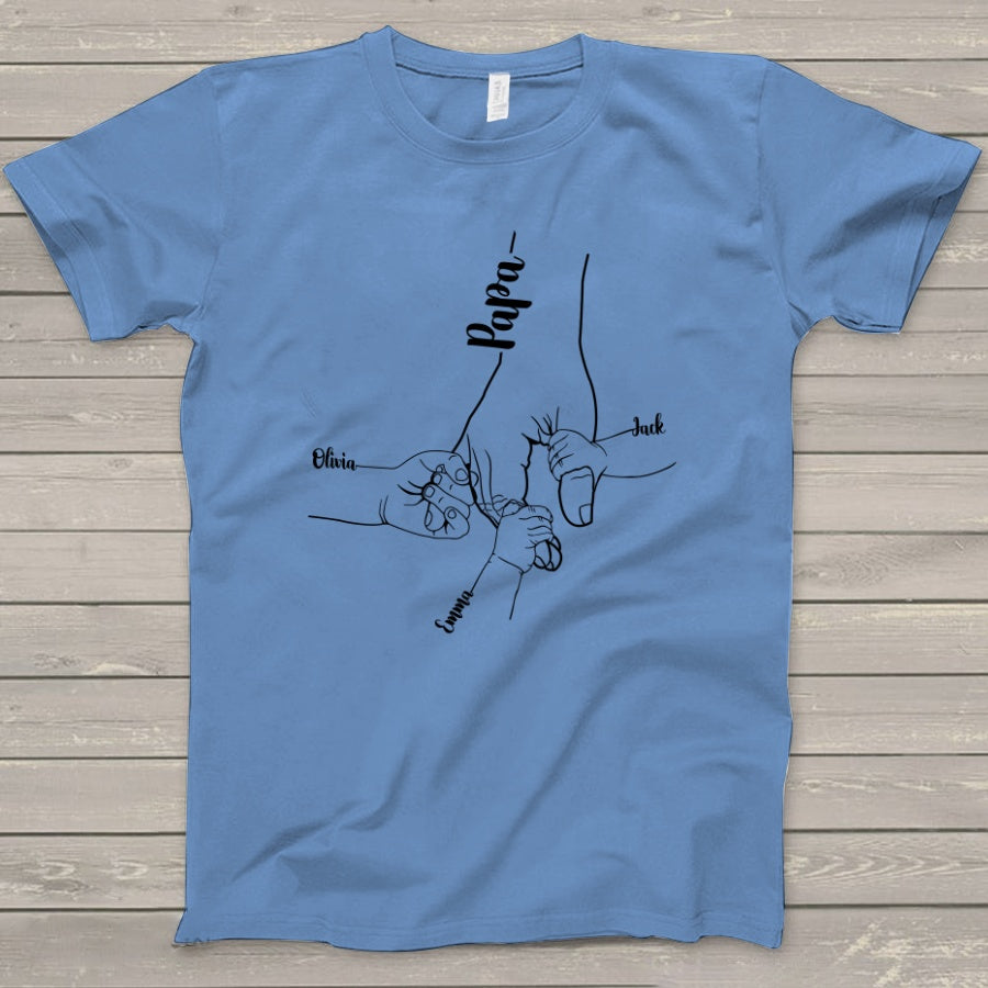 Big Dad With Two Hands Insists On Children's Two-hand T-shirt