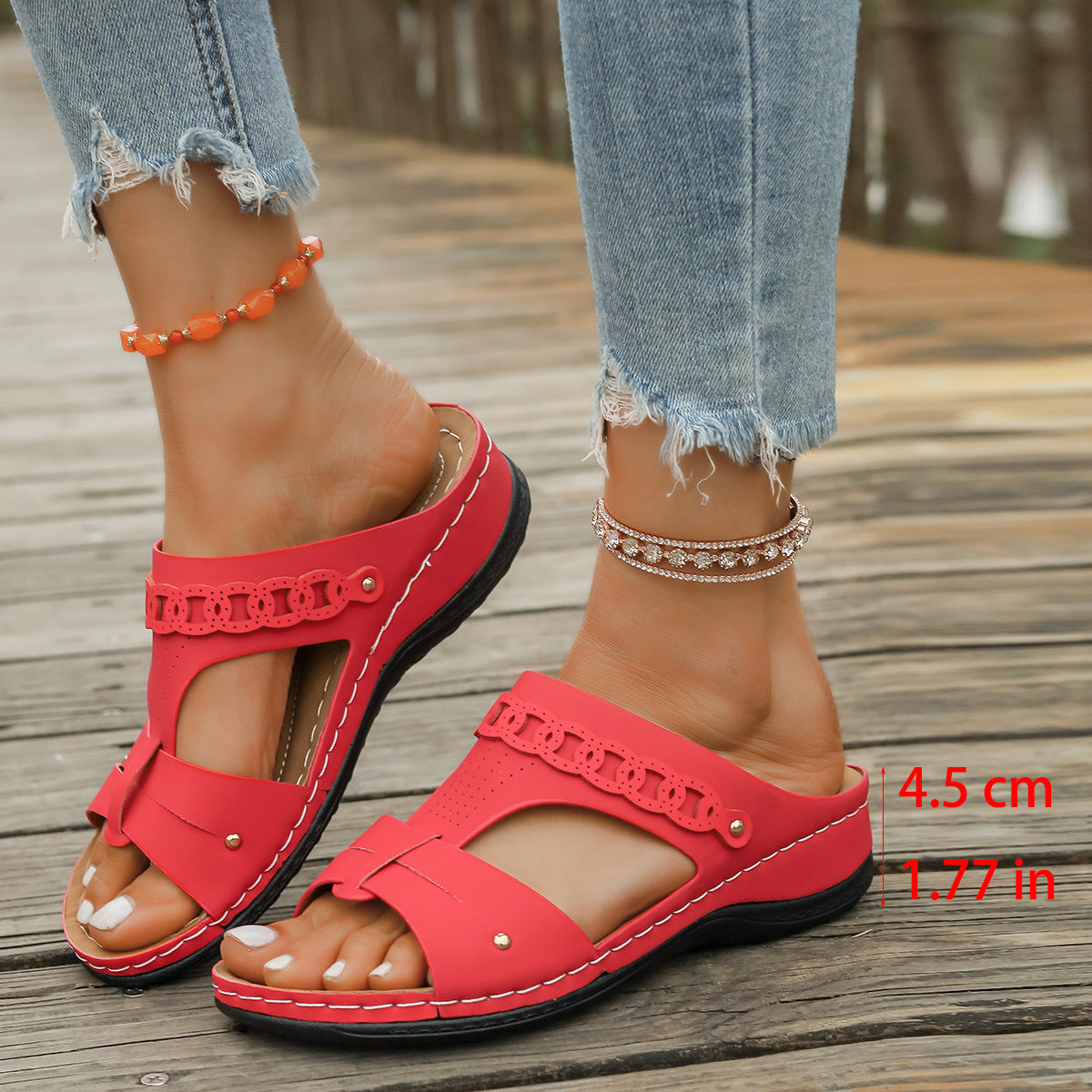 Slope Heel Plus Personalized Roman Style Slippers