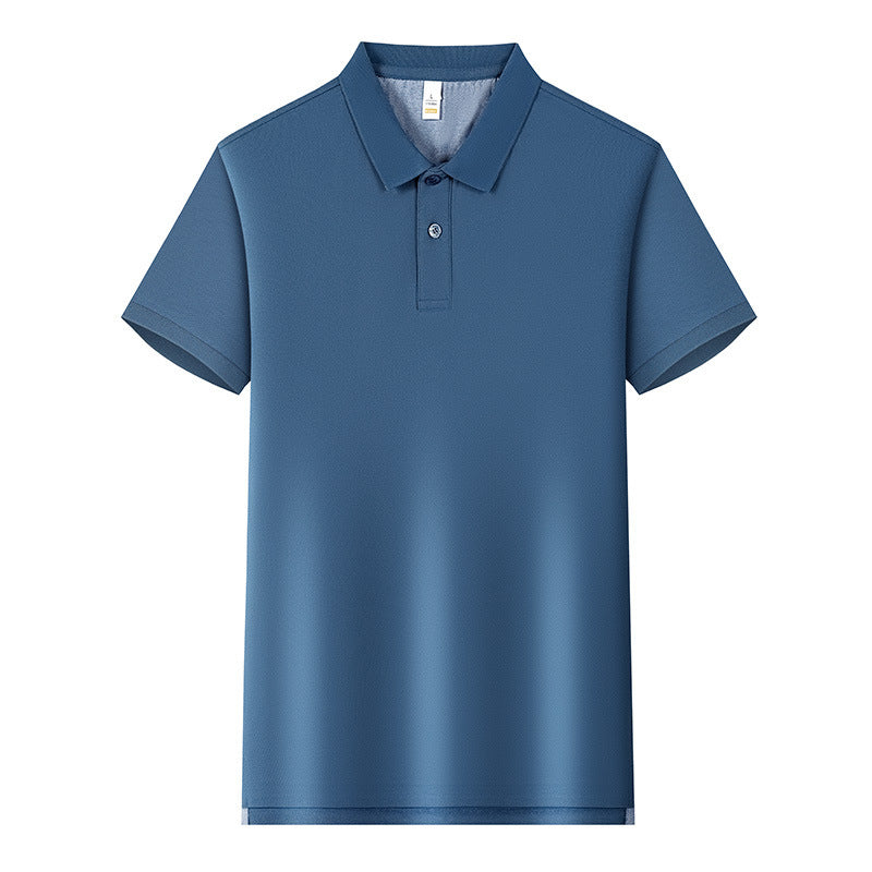 220g Back Of Turtle Split Solid Color Polo Collar T-shirt