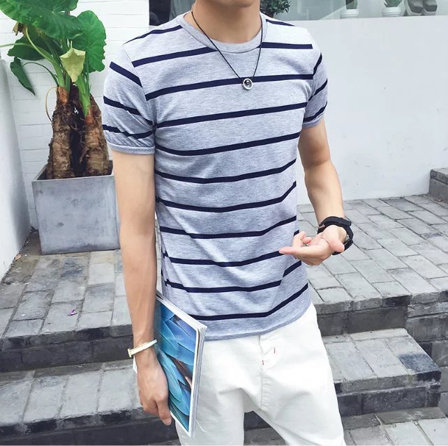 Casual striped men's t-shirt