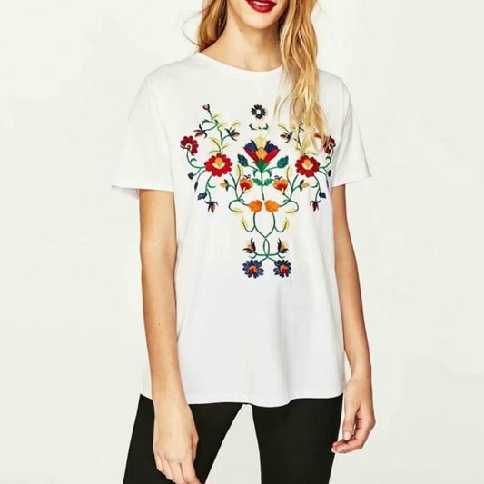 Round Neck Short Sleeve T-shirt Cotton Half Sleeve Solid Color Top