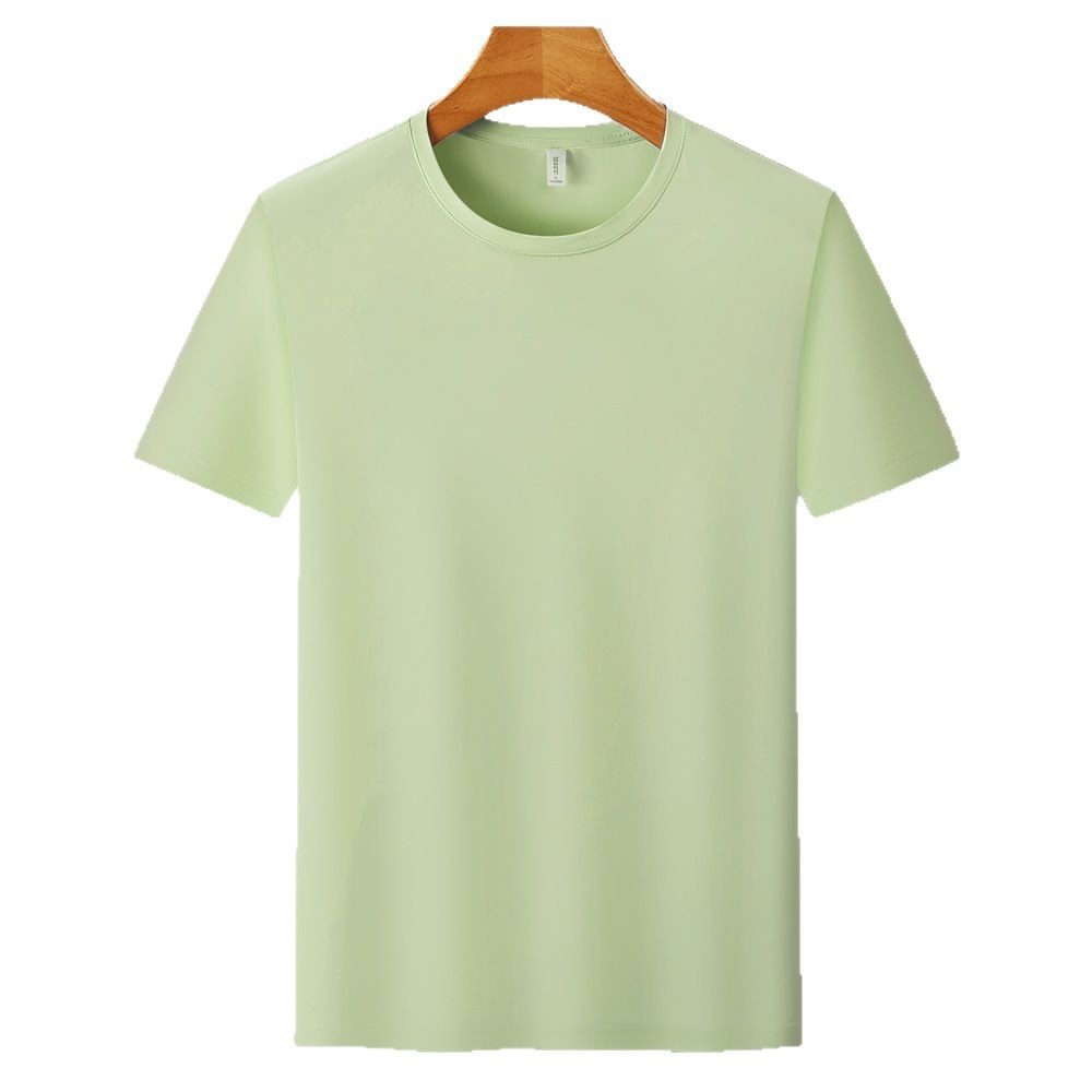 Ice Silk Quick-drying T-shirt Antibacterial Anti-UV Solid Color Short Sleeve Casual