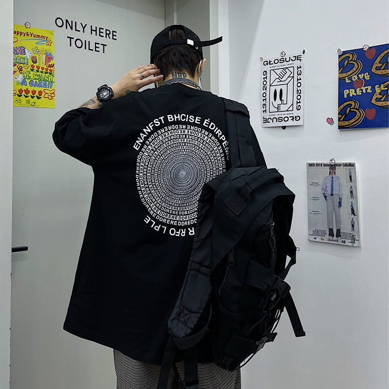 Fashion Loose Circle Full Print Summer Short-sleeved T-shirt