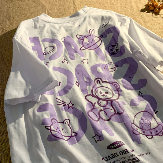 New Letter Print Short-sleeved T-shirt