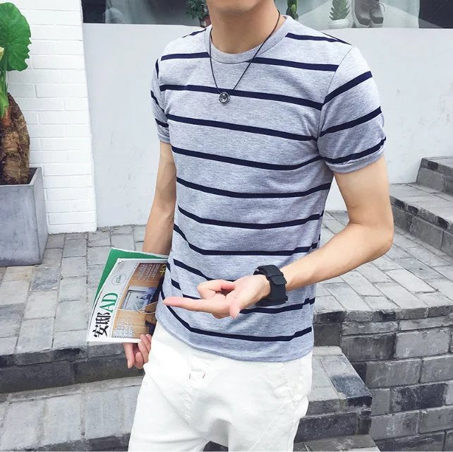 Casual striped men's t-shirt
