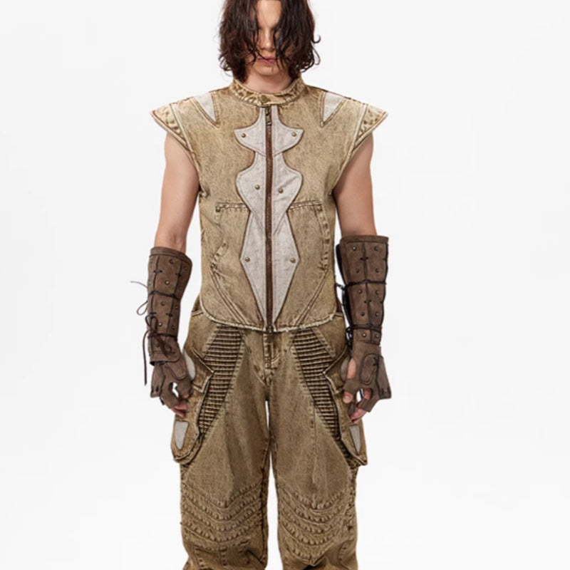 Summer Dark Knight Original Niche Pleated Vest