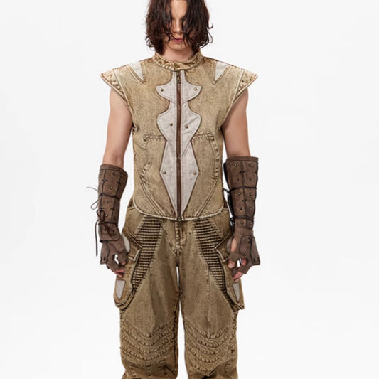 Summer Dark Knight Original Niche Pleated Vest