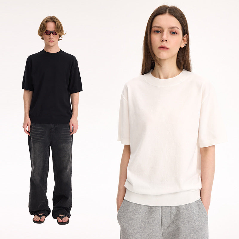 Fanio Velvet Shoulder Short-sleeved T-shirt