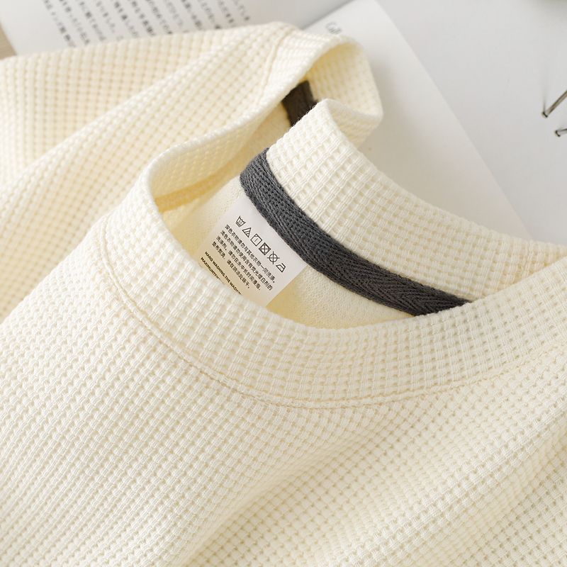 Summer Japanese Round Neck Half Sleeve Top Loose Casual Solid Color