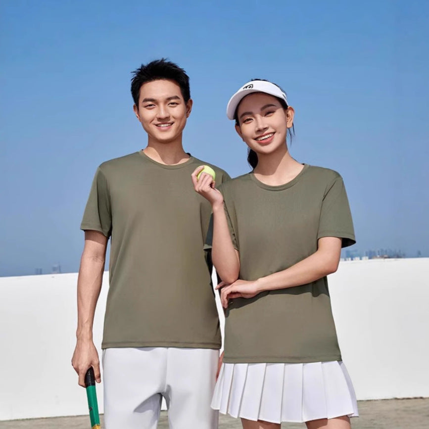 Solid Color Casual Round Neck Short Sleeve T-shirt